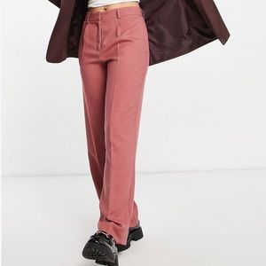 ASOS DESIGN everyday slouch wide leg boy pants in rose